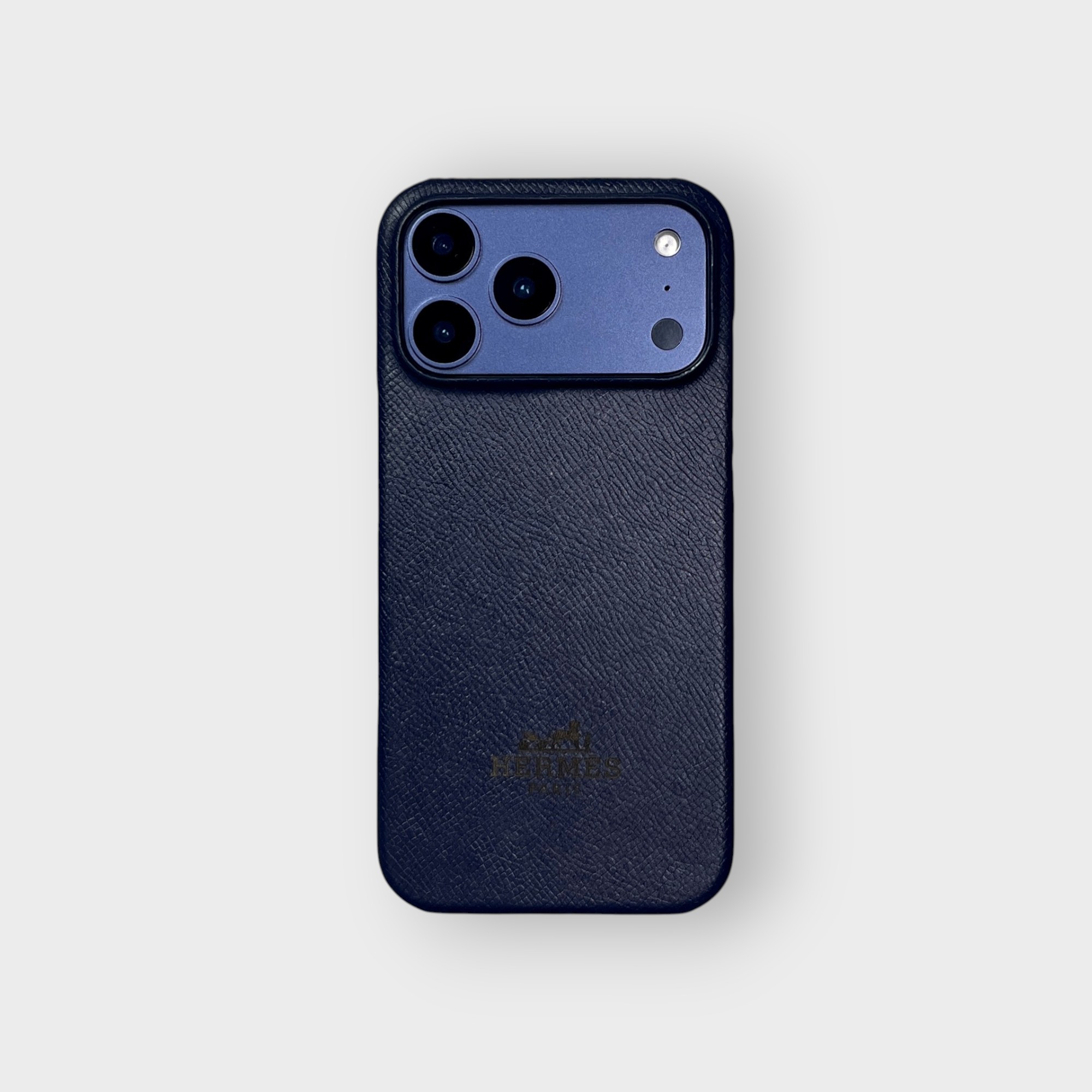 LS1136 - Ốp da thủ công viền full da khắc Hermes - Epsom - E3 Xanh navy - 17 Promax
