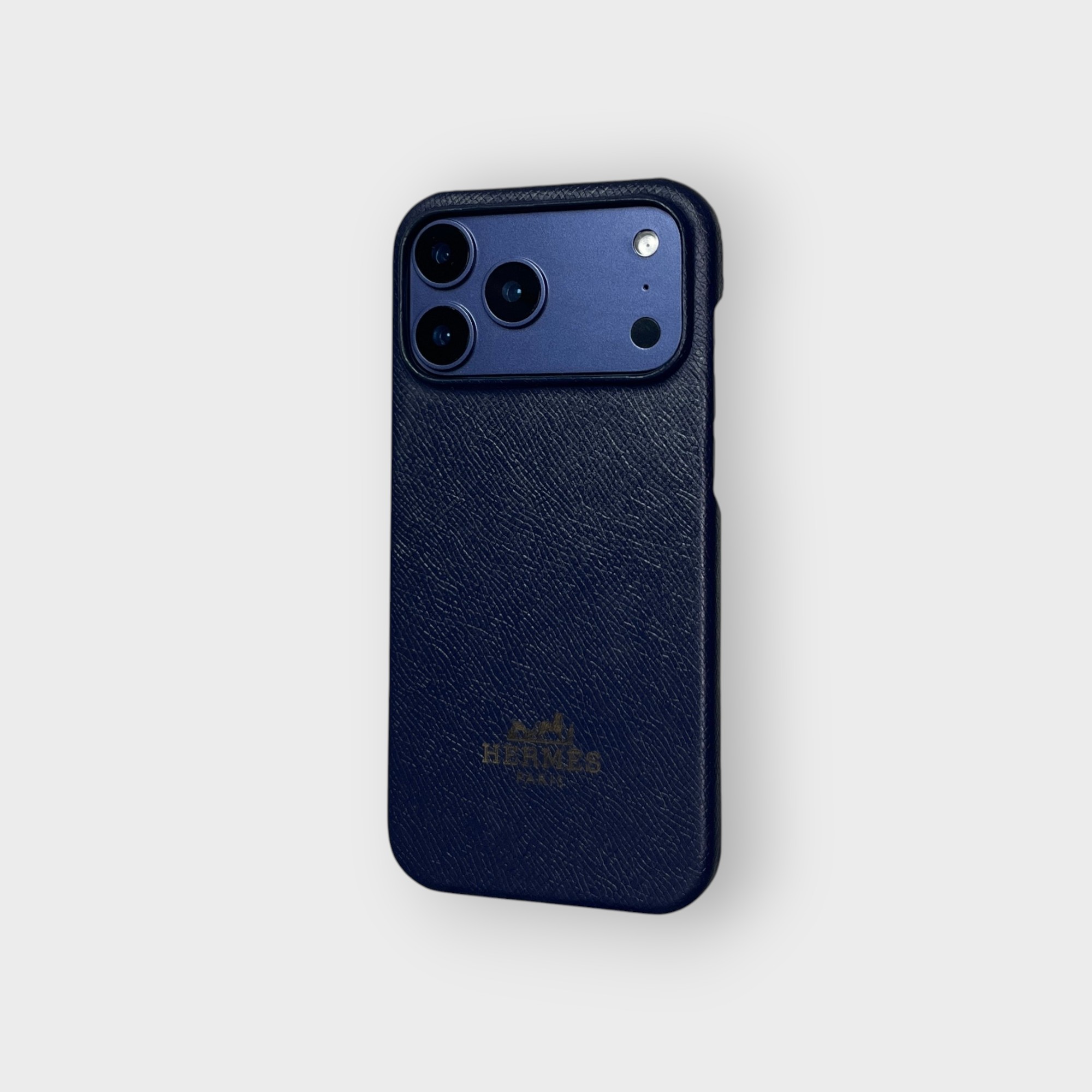 LS1136 - Ốp da thủ công viền full da khắc Hermes - Epsom - E3 Xanh navy - 17 Promax