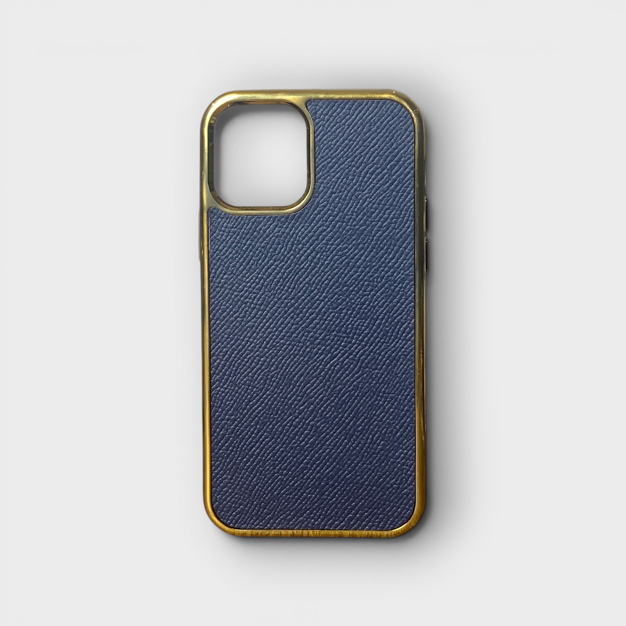 LS1246 - Ốp da thủ công viền gold - Epsom - E3 Xanh navy - 12/12Pro