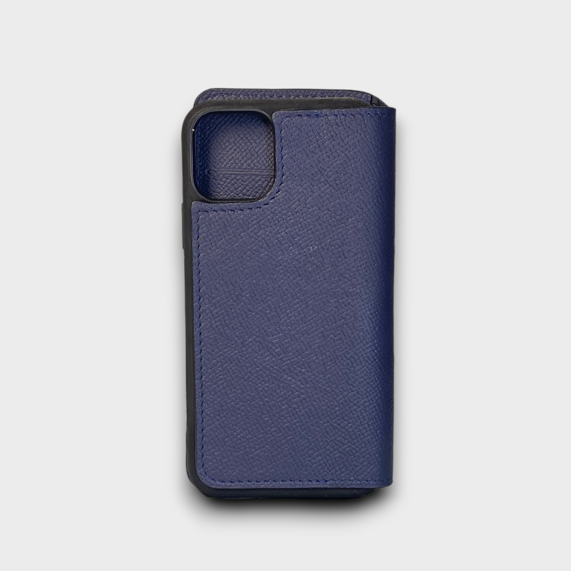 LS1273 - Bao da thủ công viền đen Flip - Epsom - E3 Xanh navy - 11 Pro