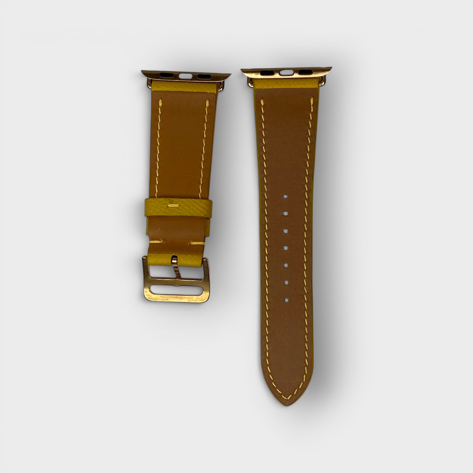 LS1394 - Dây da thủ công - Epsom - E24 Vàng - Khoá Kim Vàng - 42/44/45/46/49mm