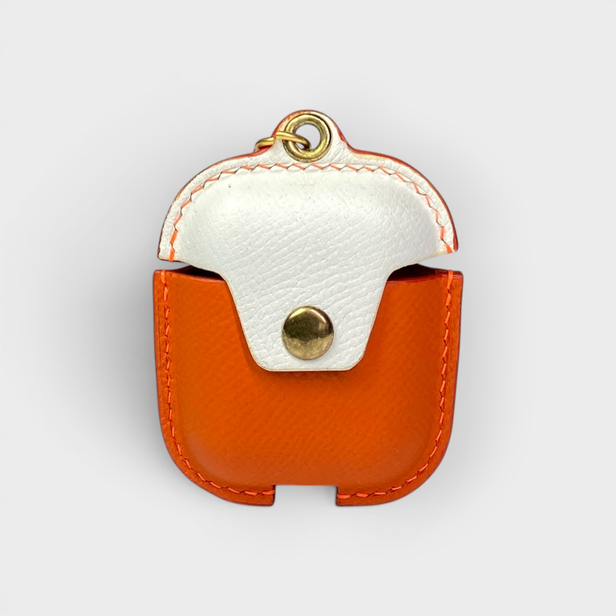 LS1429 - Vỏ airpods da thủ công cúc bấm mix màu - Epsom - Mix màu da - Airpod 1/2