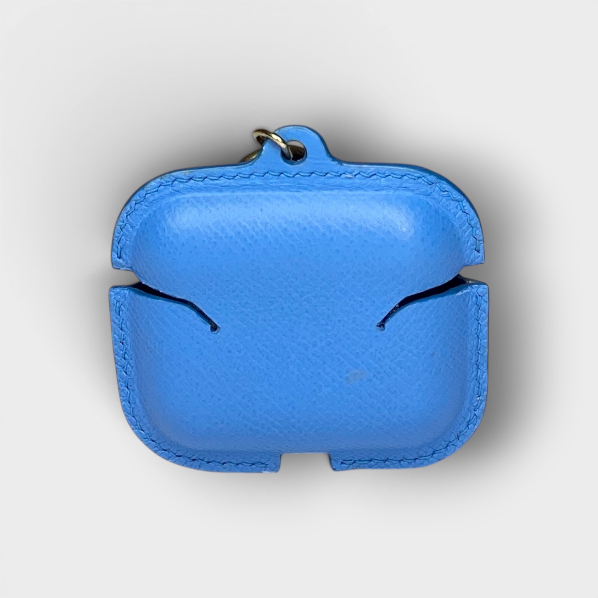 LS1442 - Vỏ airpods da thủ công cúc bấm - Epsom - E5 Xanh dương - Airpod Pro