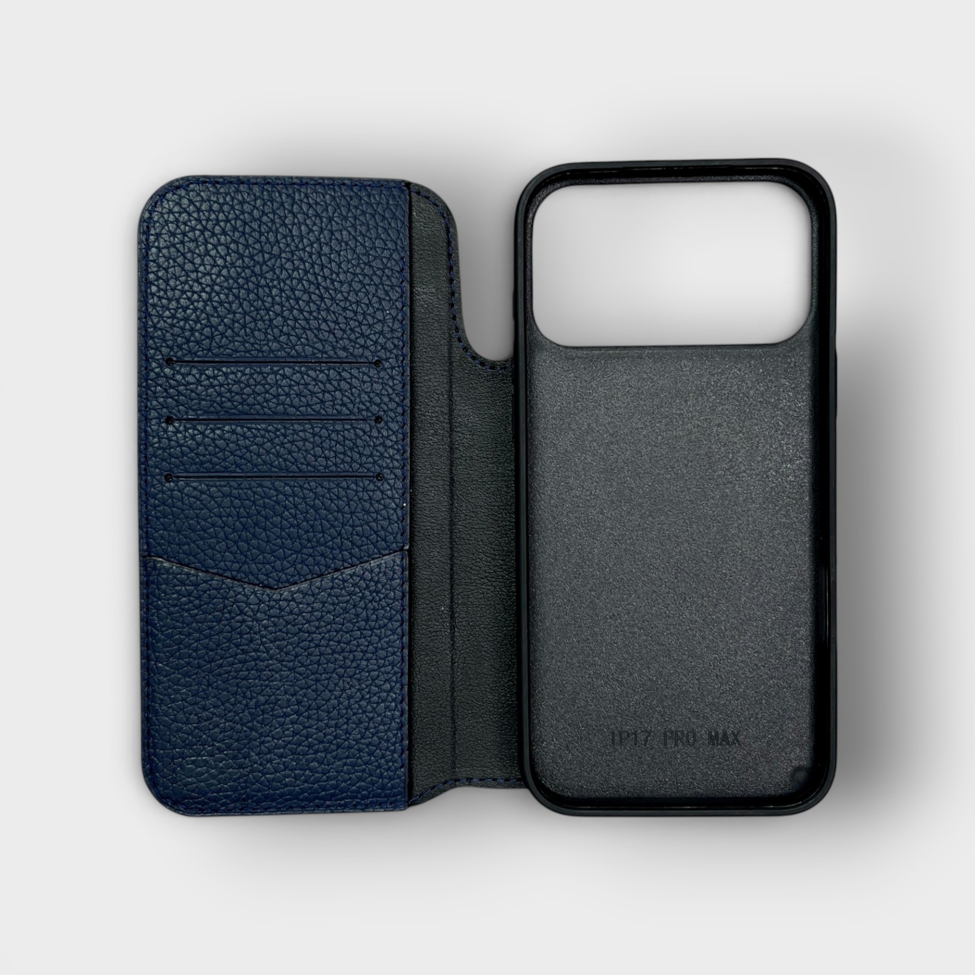 LS1472 - Bao da thủ công viền đen Flip - Togo - E3 Xanh navy - 17 Promax