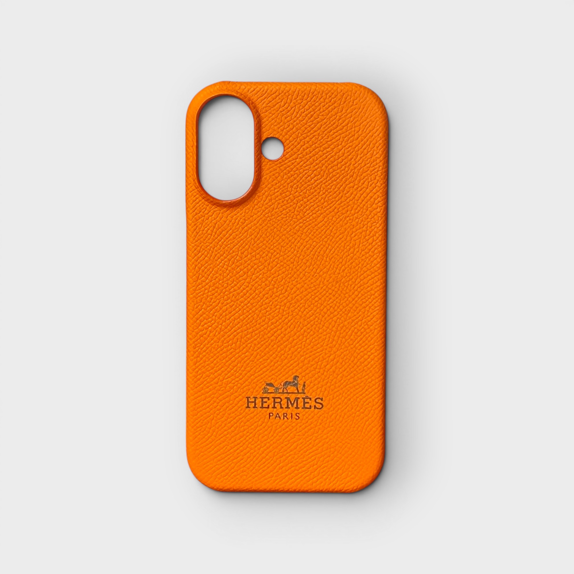 LS1496 - Ốp da thủ công viền full da khắc Hermes - Epsom - E11 Cam - 17
