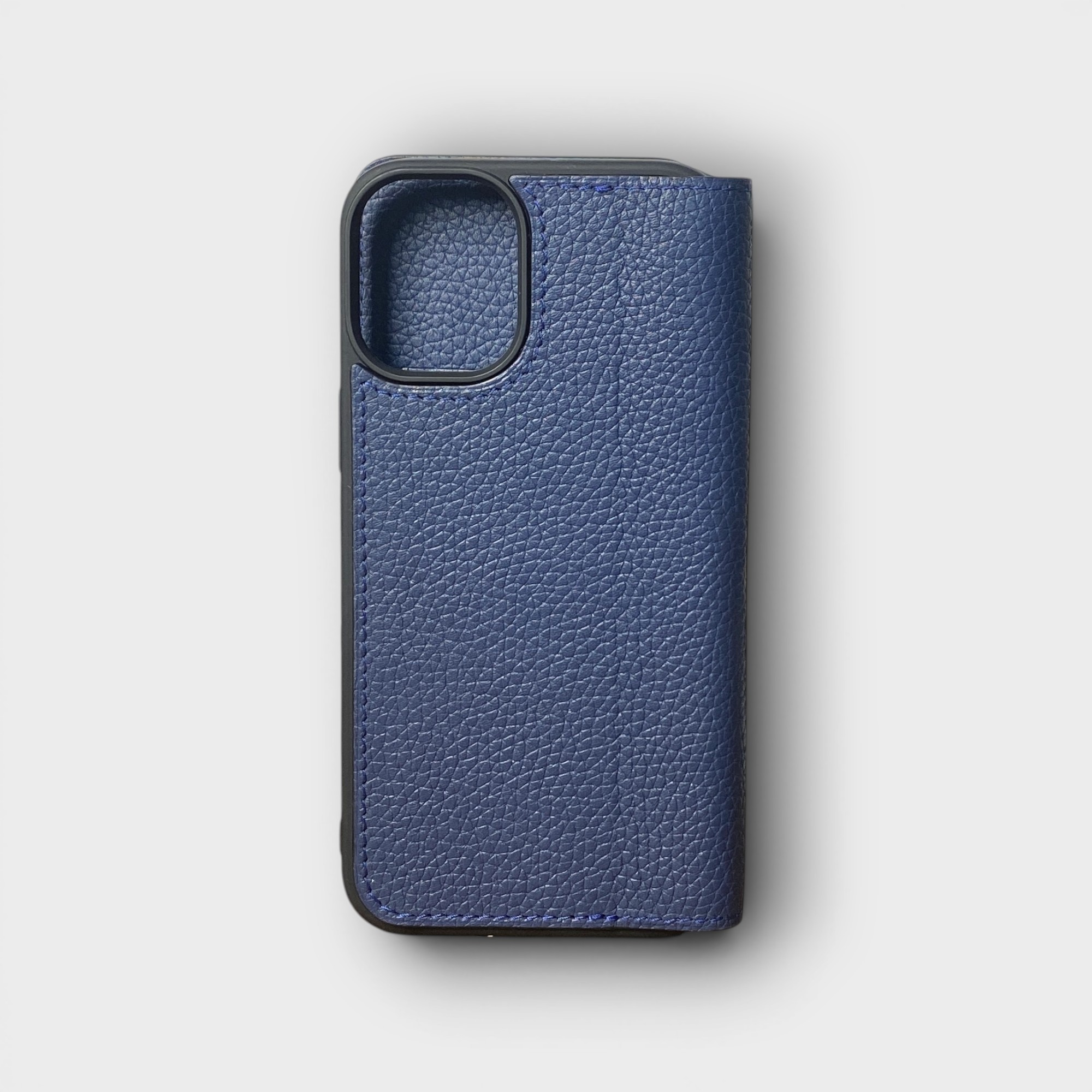 LS1497 - Bao da thủ công viền đen Flip - Togo - TG4 Xanh navy - 16 Plus