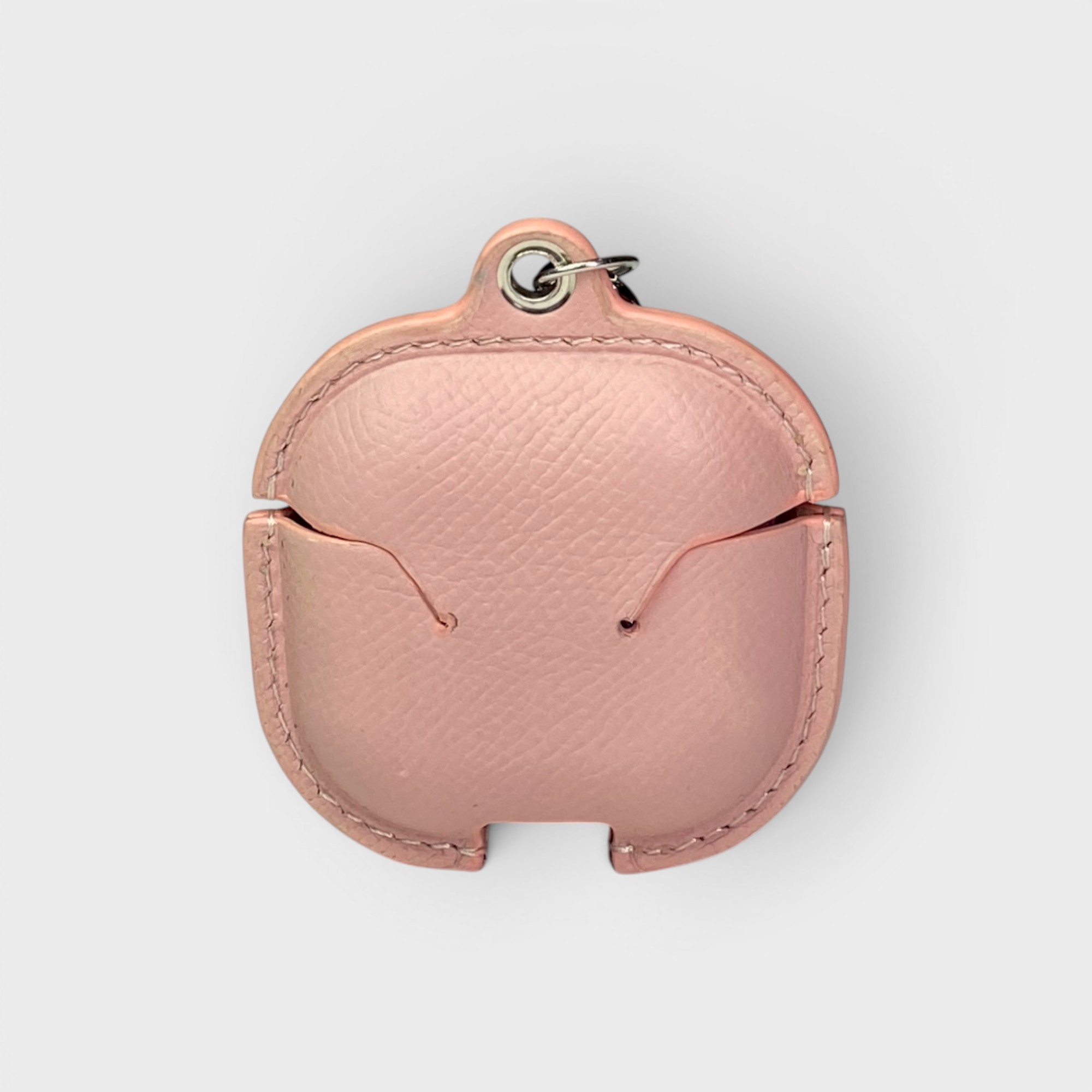 LS1514 - Vỏ airpods da thủ công cúc bấm - Epsom - E18 Hồng nhạt - Airpod 3