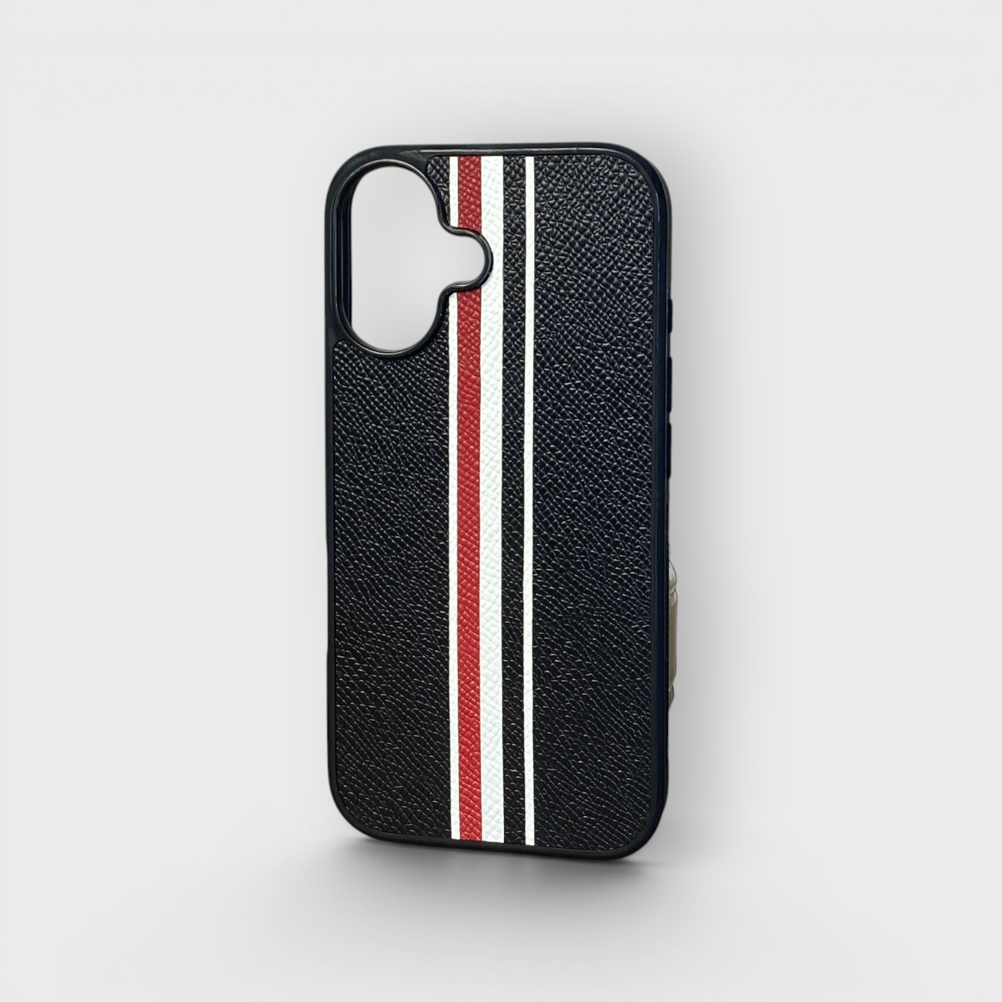 LS1583 - Ốp da thủ công viền đen Thom Browne - Epsom - E1 Đen - 16