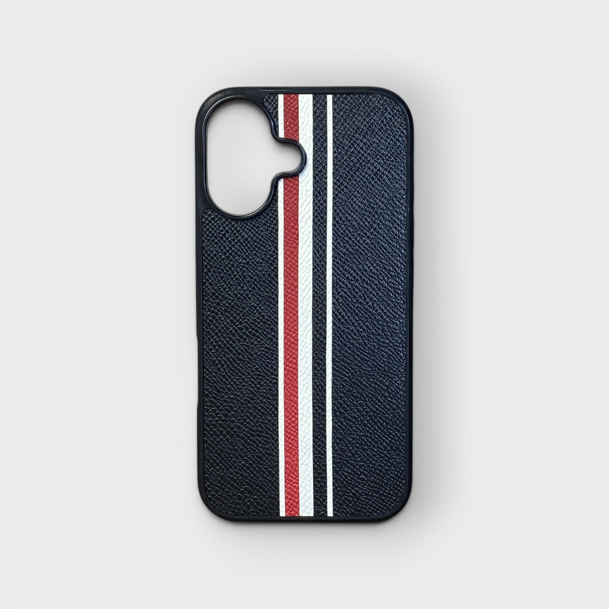 LS1583 - Ốp da thủ công viền đen Thom Browne - Epsom - E1 Đen - 16