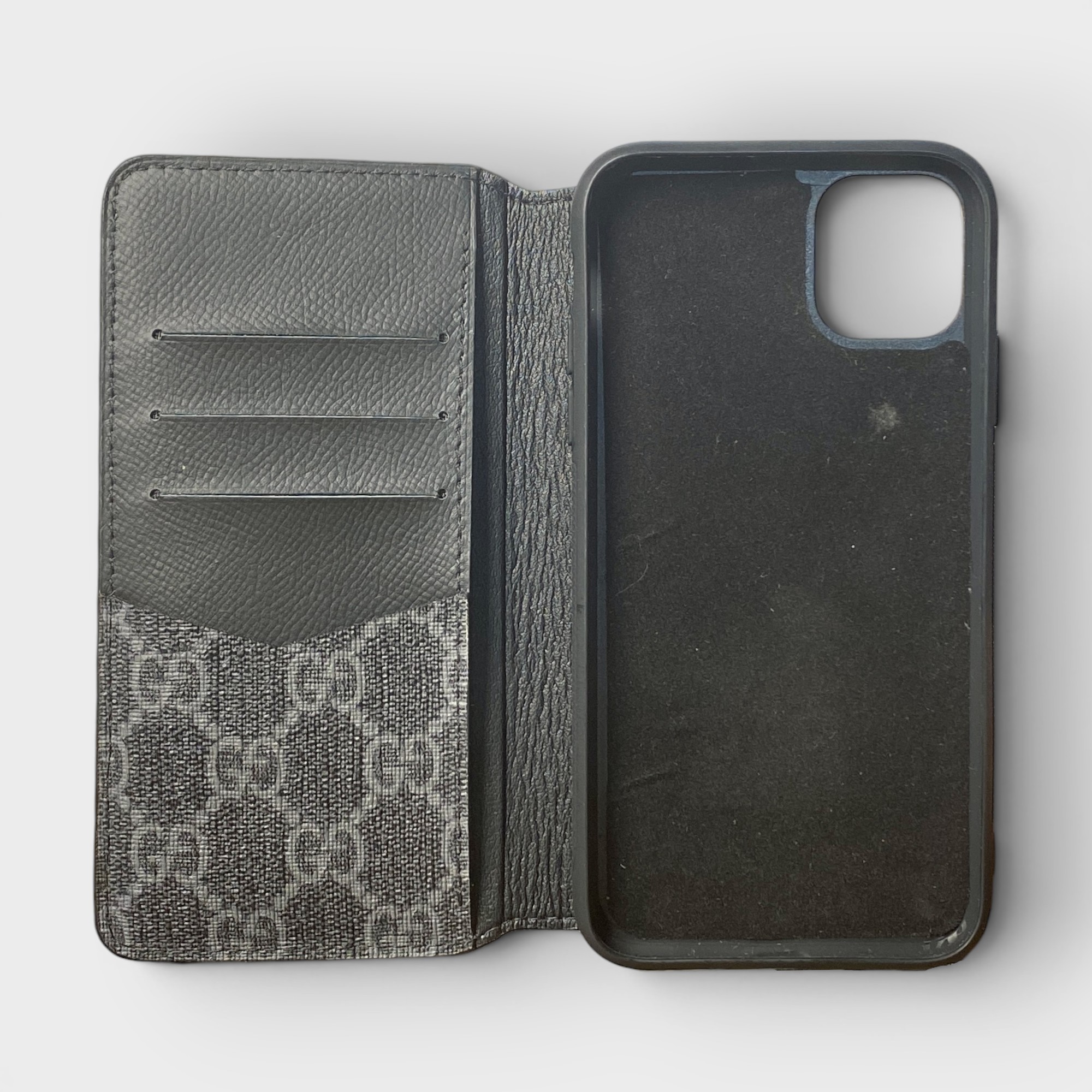 LS1656 - Bao da thủ công viền đen Flip - Gucci - Gucci Đen - 11