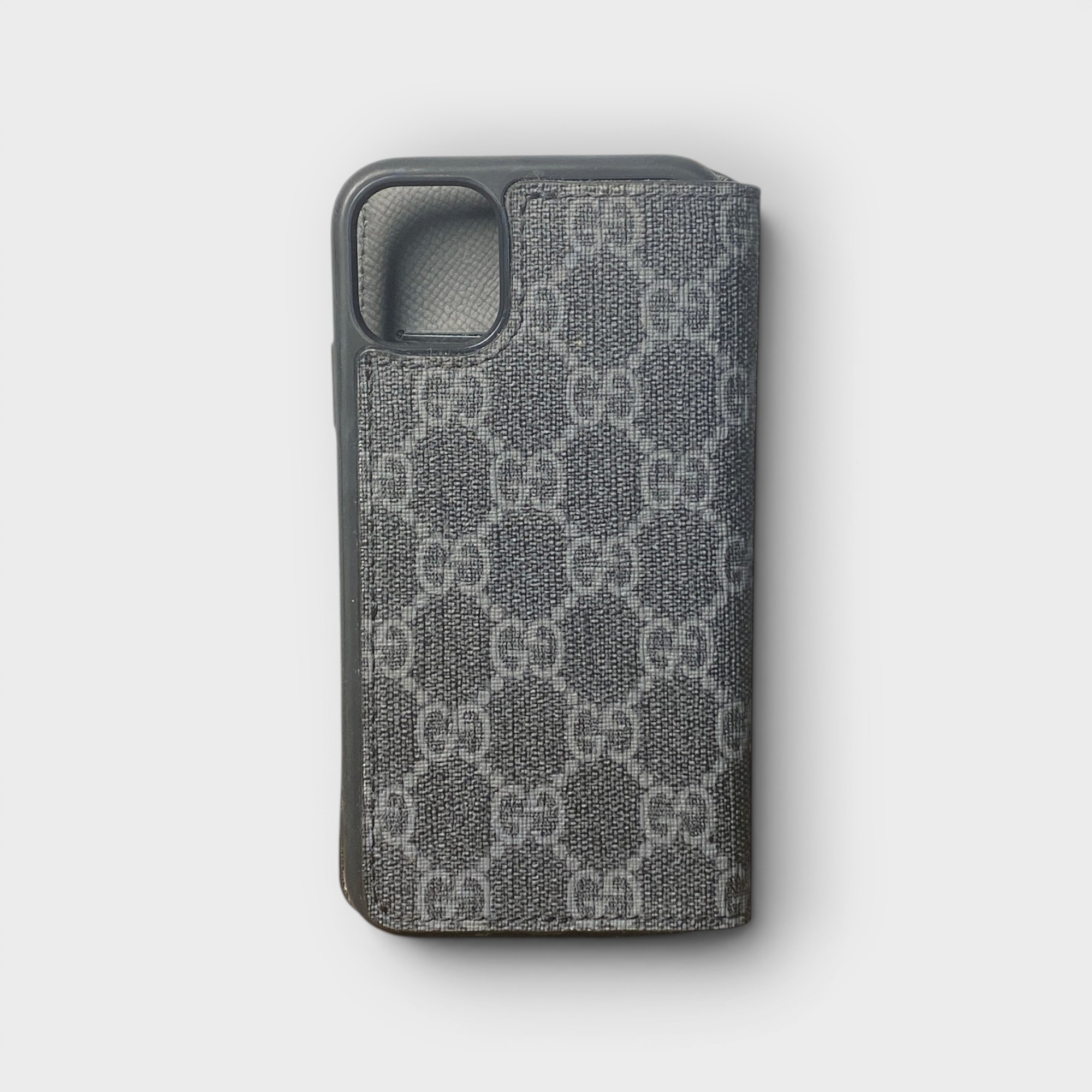 LS1656 - Bao da thủ công viền đen Flip - Gucci - Gucci Đen - 11
