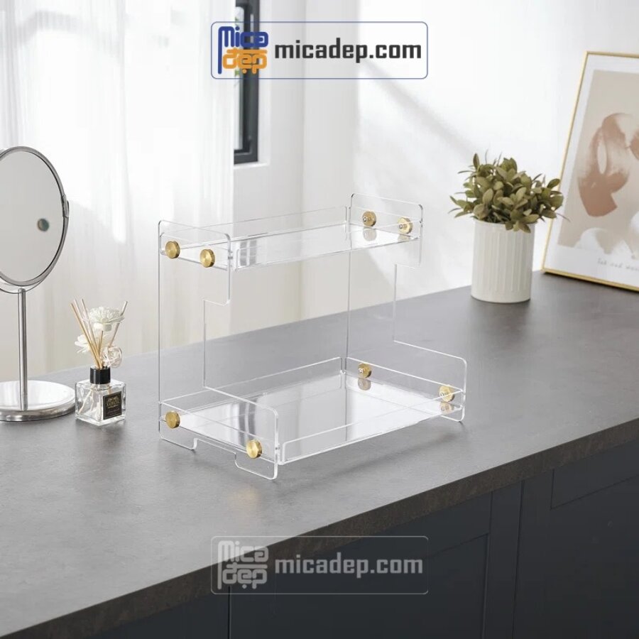 Tránh đặt kệ mica đựng mỹ phẩm có nhiệt độ cao