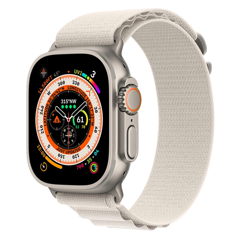 Apple Watch Ultra 49mm Titanium Case với dây Starlight Alpine Loop - Likenew, Fullbox