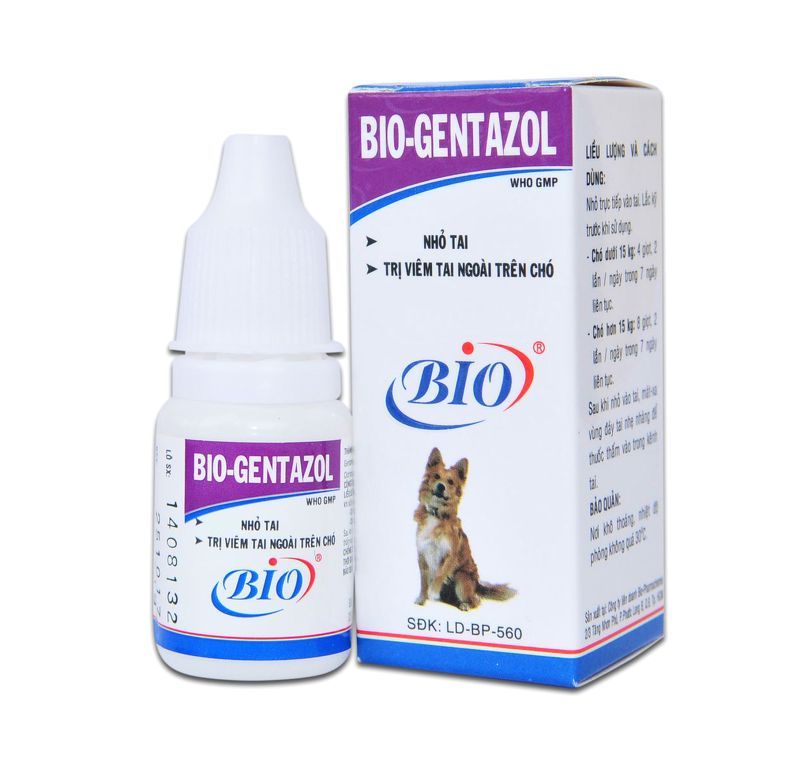 Thuốc Nhỏ Tai Cho Chó - Trị Viêm Tai Chó Mèo - Bio Gentazol 10ml