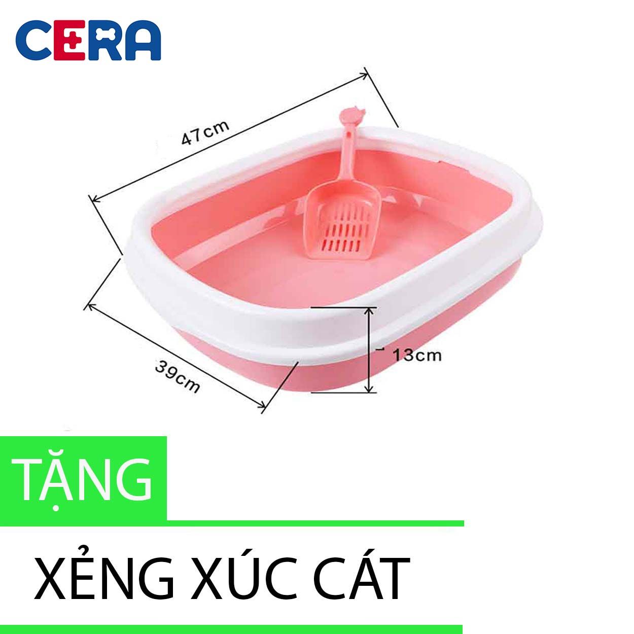 Khay Cat Vệ Sinh Cho Mèo - Tặng Kèm Xẻng - Khay Cát 003 Size M