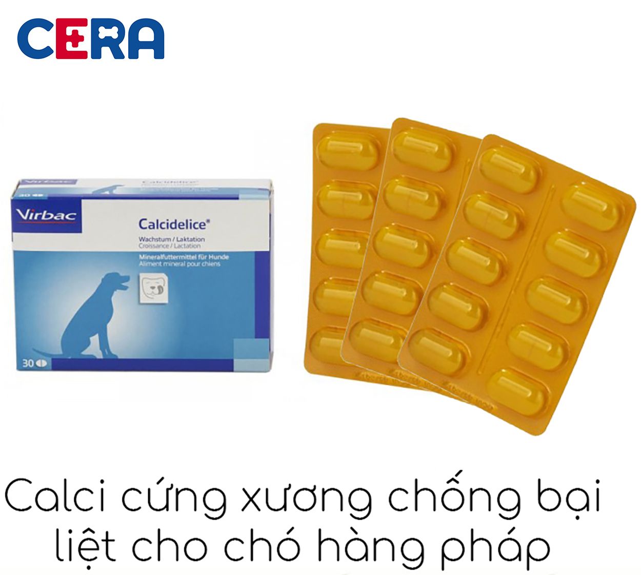 Thuốc Bổ Xương , Bổ Sung Canxi - Virbac Calci Delice (Lẻ 1 Vĩ 10 Viên)