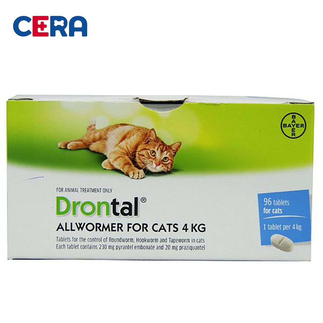 Sổ Giun Mèo - Drontal Cat 4kg Hộp 8 Viên - 1 Viên (LẺ 1 VIÊN)