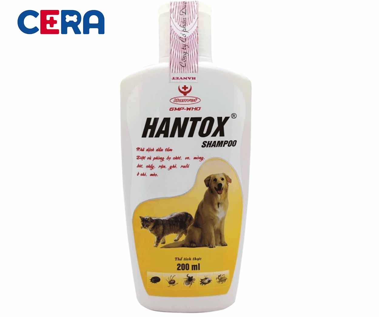 Sữa Tắm Trị Ve Ghẻ Rận Tai Bọ Chét Chó Mèo - Hantox 200ml