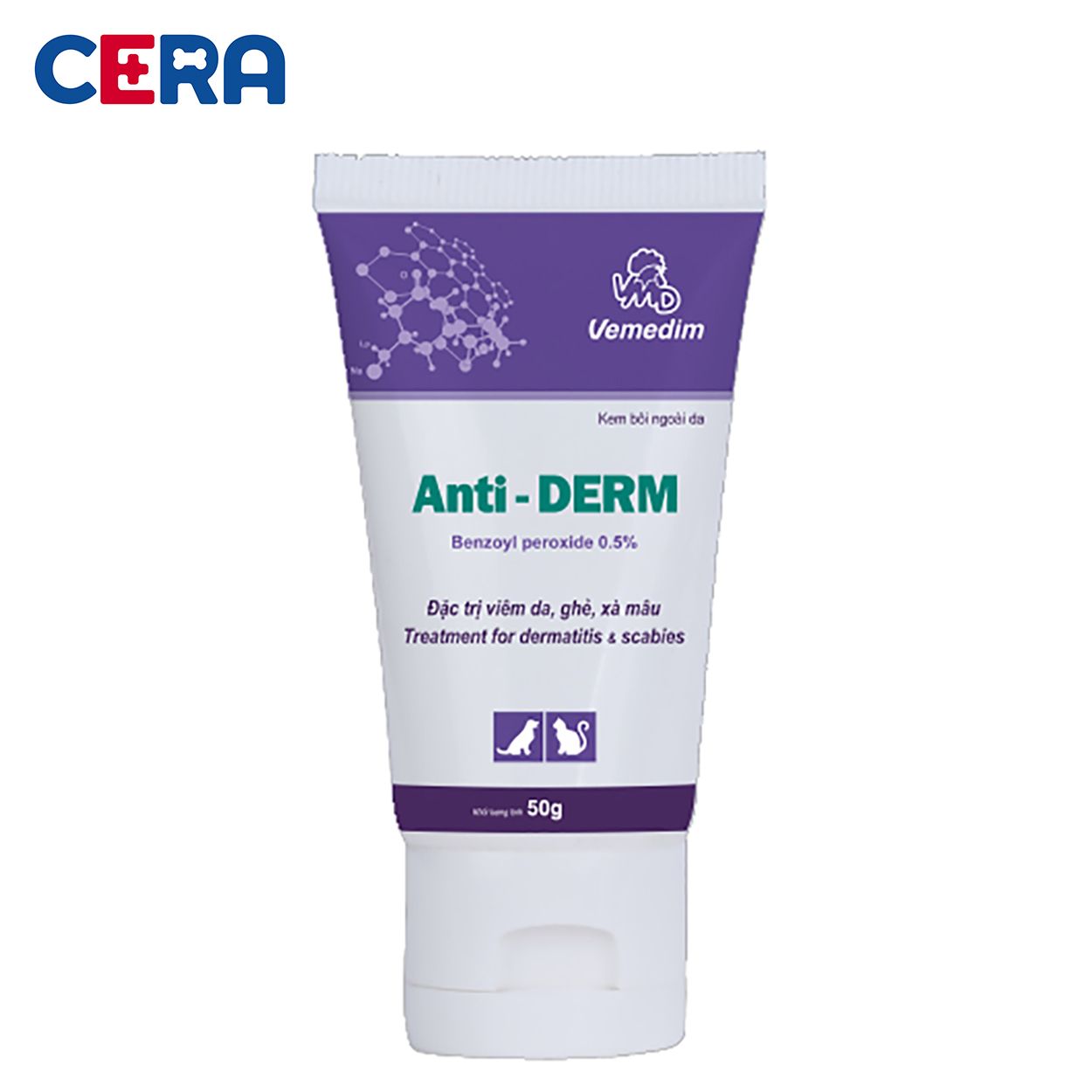 Kem Bôi Đặt Trị Viêm Da, Ghẻ, Xà Mâu Cho Chó Mèo - VMD Antiderm 40gr