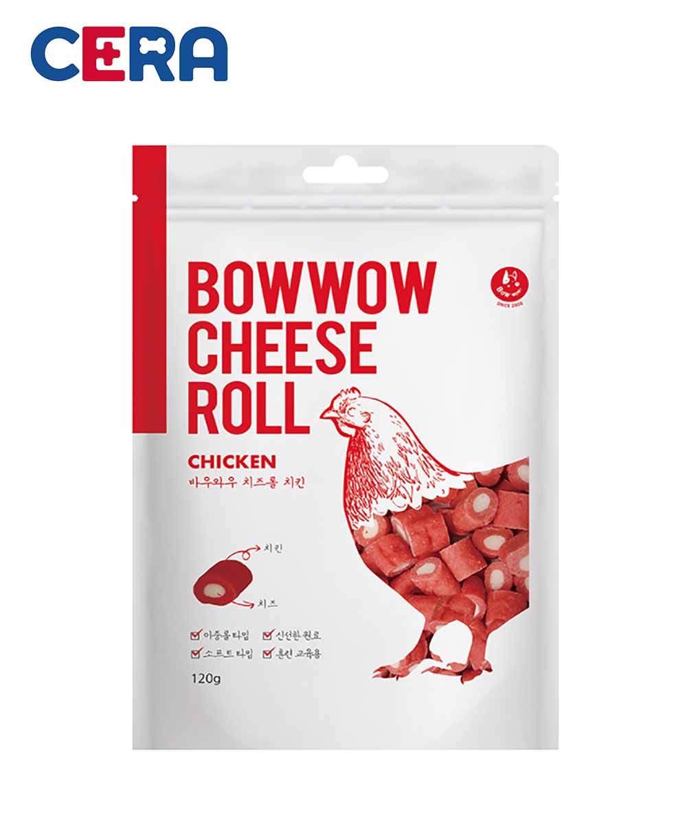 Bánh Thưởng - Snack Phô Mai Cuộn Thịt Gà Bowwow - Cheese Roll 120gr