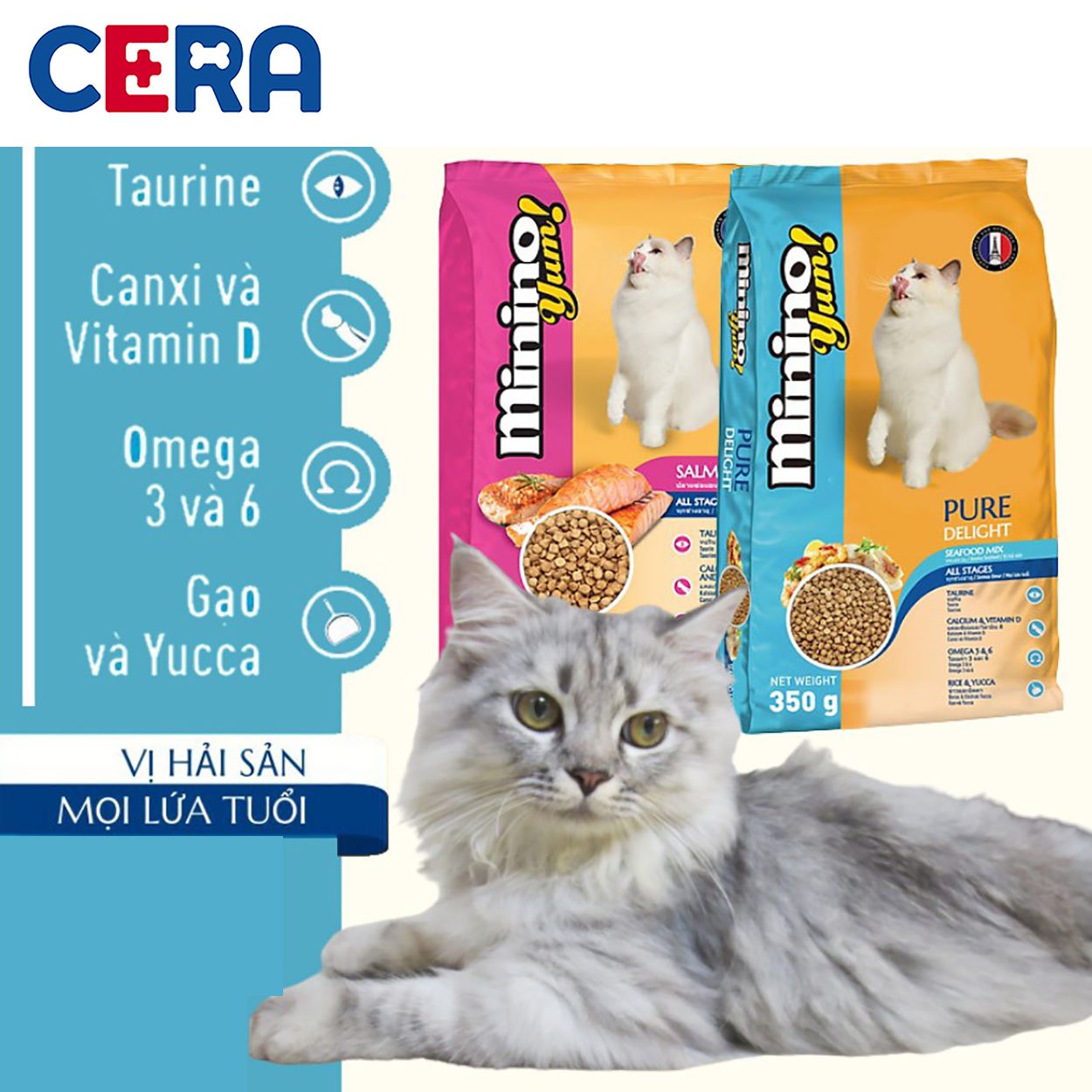 Thức Ăn Hạt Cho Mèo - Minino Yum 1.5 Kg