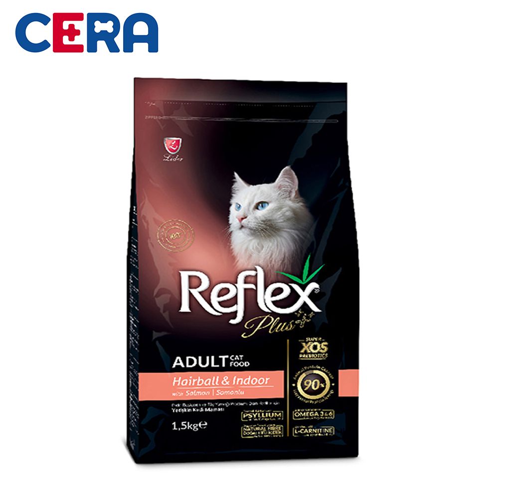 Thức Ăn Mèo Chống Búi Lông - Reflex Plus Adult Cat Food Hairball Salmon 1.5Kg