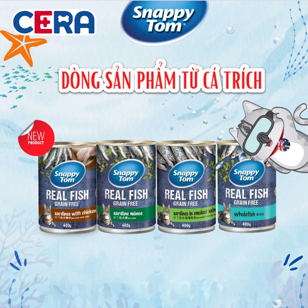 Pate Dinh Dưỡng Cho Mèo Snappy Tom Real Fish