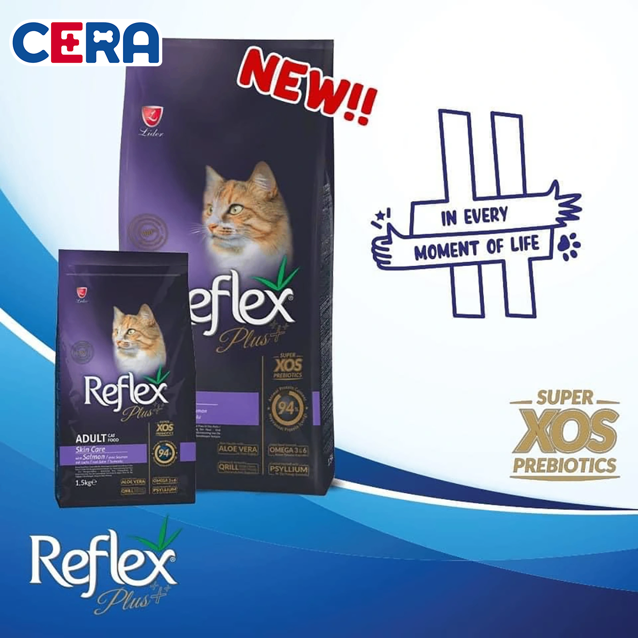 Thức Ăn Mèo Lớn - Reflex Plus Adult Cat Food Skin Care Salmon 1.5kg