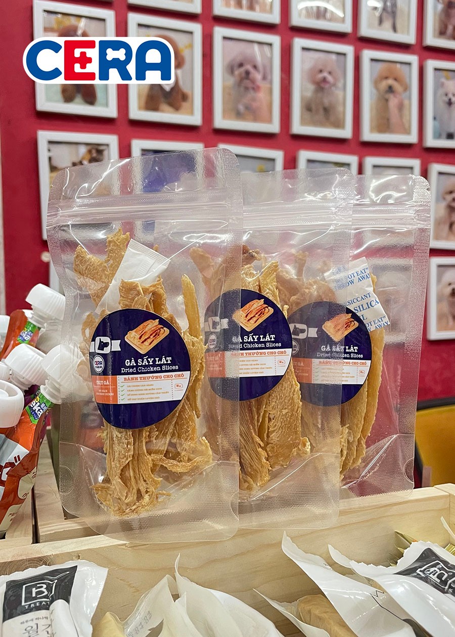 Snack - Bánh Thưởng Gà Sấy Lát Cho Chó - Cera Farm 40g