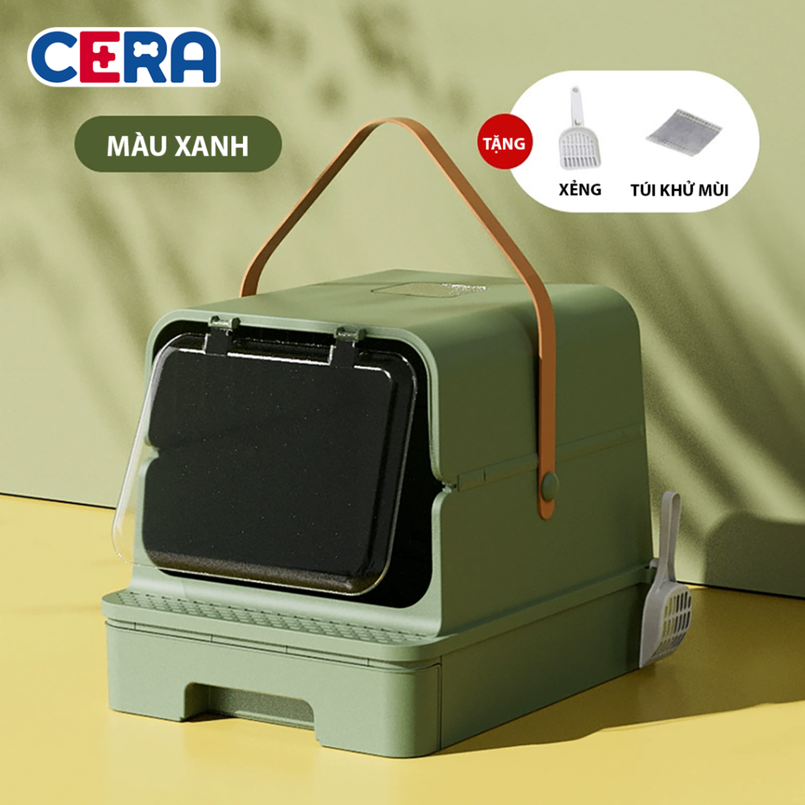 Nhà Cát Có Quai Xách Cho Mèo - Khay Cát 010 (50*39.5*40cm)