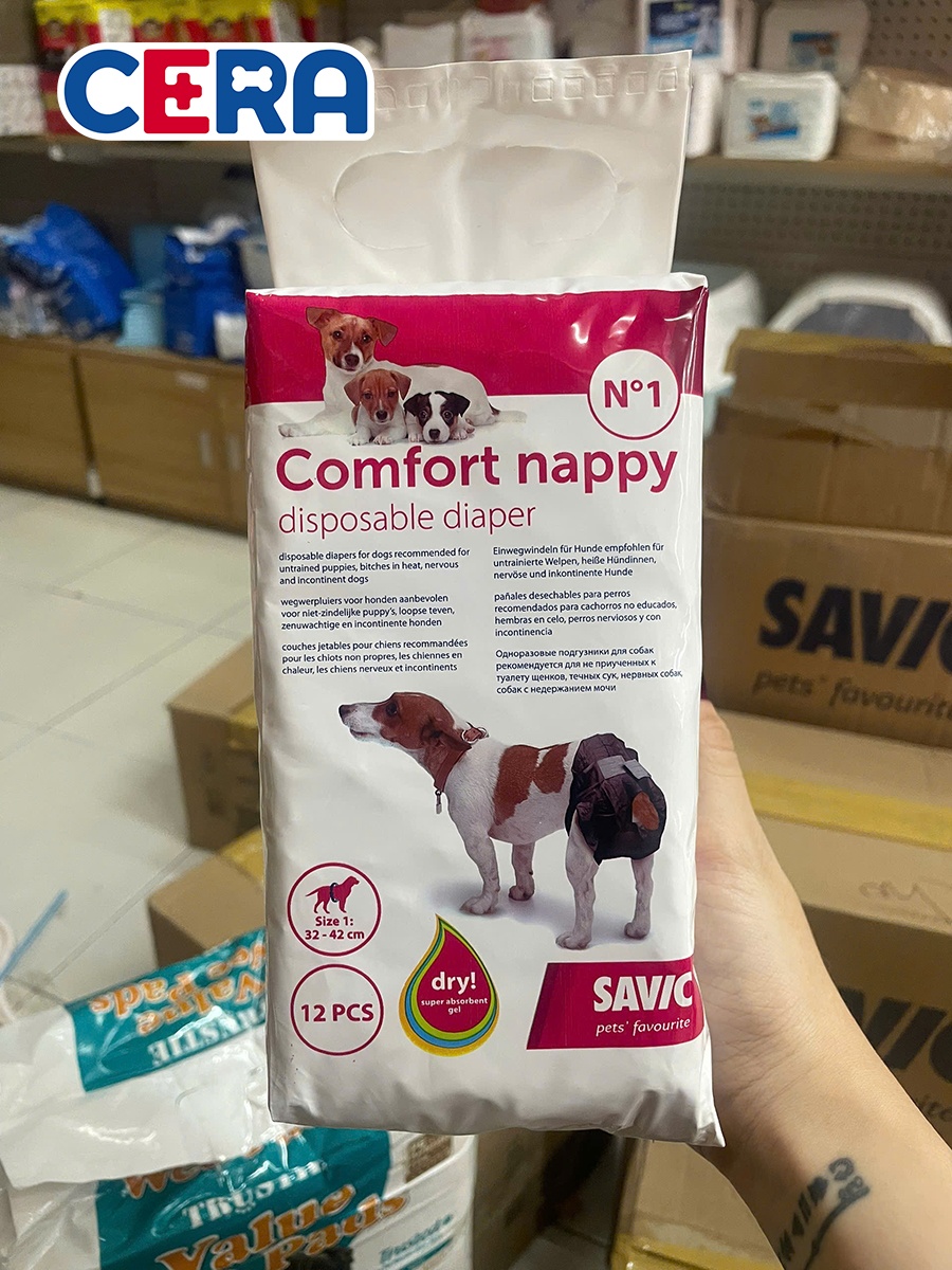 Tã Quần Cho Chó Xuất Xứ Bỉ Savic - Comfort Nappy 12 Miếng