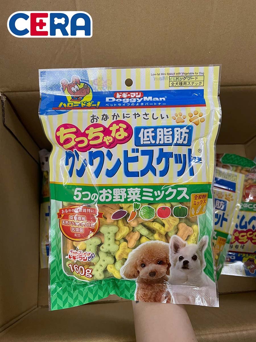 Snack - Bánh Quy Rau Củ Và Sữa Cho Chó Size Nhỏ 160g - Doggy Man