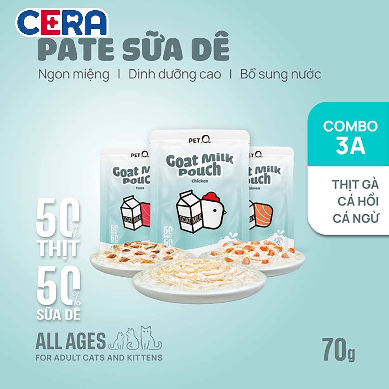 Pate Dinh Dưỡng Từ Sữa Dê Nhiều Hương Vị - PetQ 70g
