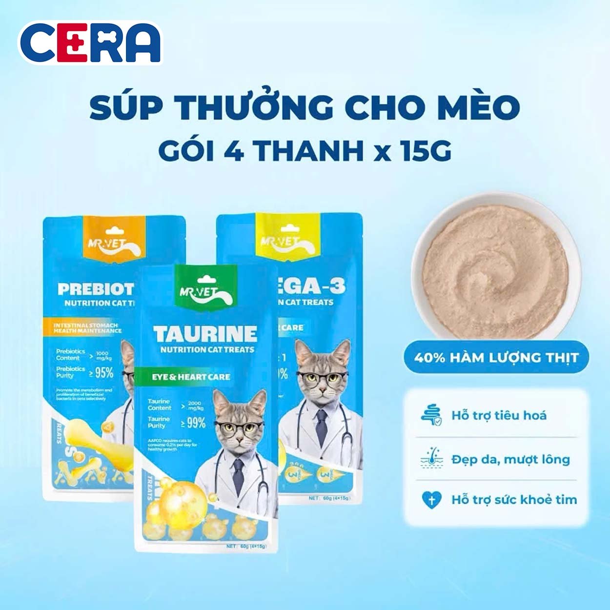 Soup Thưởng Dinh Dưỡng Cho Mèo Lẻ 1 Thanh - Mr Vet 15g