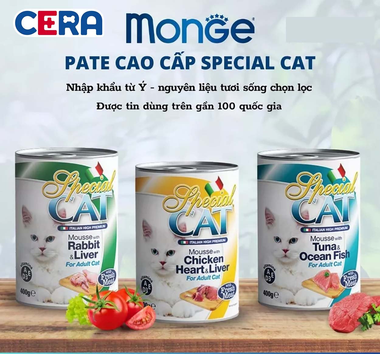 Pate Monge Special Cat Xuất Xứ Ý Lon 400g
