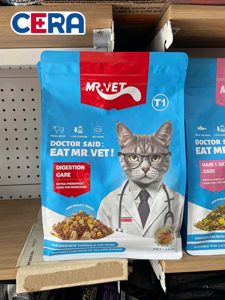 Thức Ăn Hạt Cho Mèo Nhiều Topping Cải Thiện Tiêu Hóa - Mr Vet Digestion Care 1 Kg