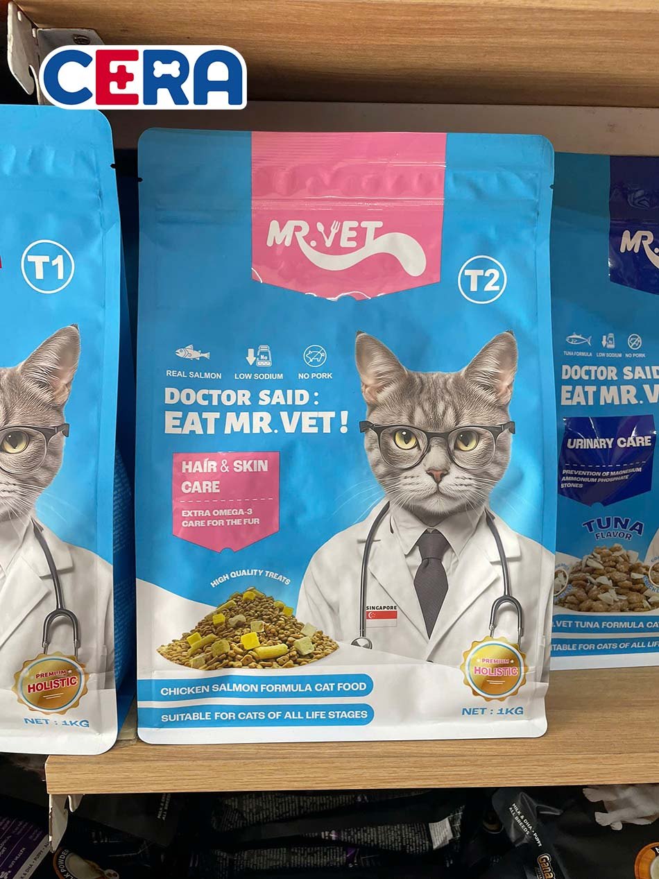 Thức Ăn Hạt Nhiều Topping Chăm Sóc Da Và Lông - Mr Vet Hair And Skin Care 1 Kg