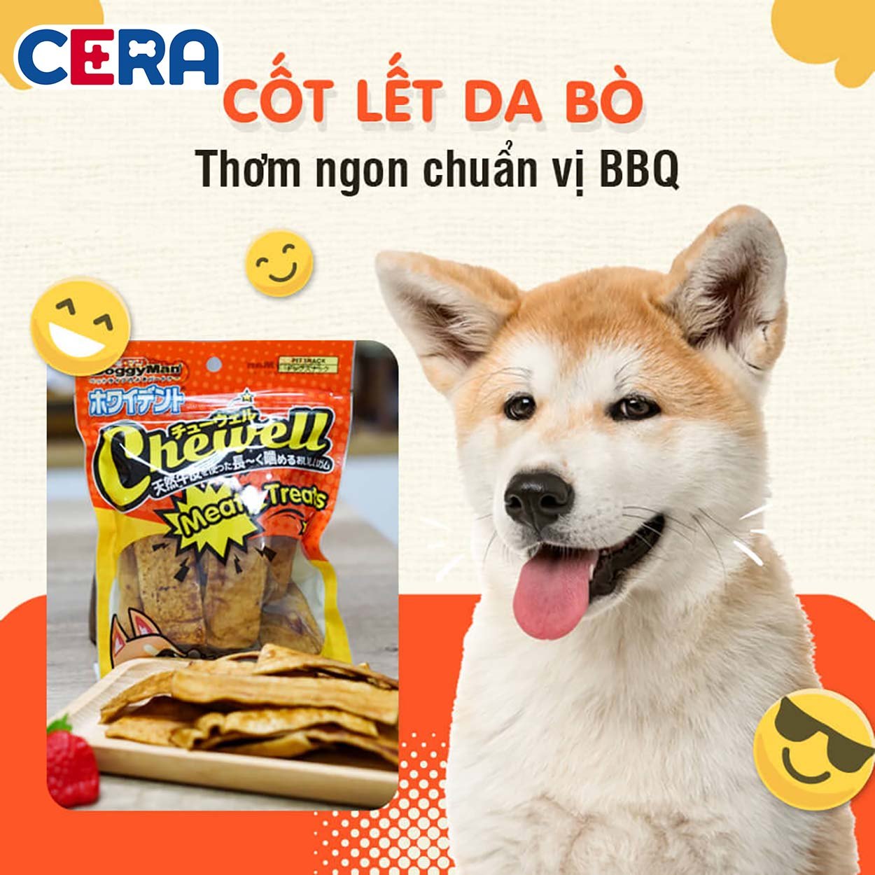 Snack - Bánh Thưởng Cho Chó Cốt Lết Da Bò Tẩm Vị BBQ 10 Miếng - Doggy Man