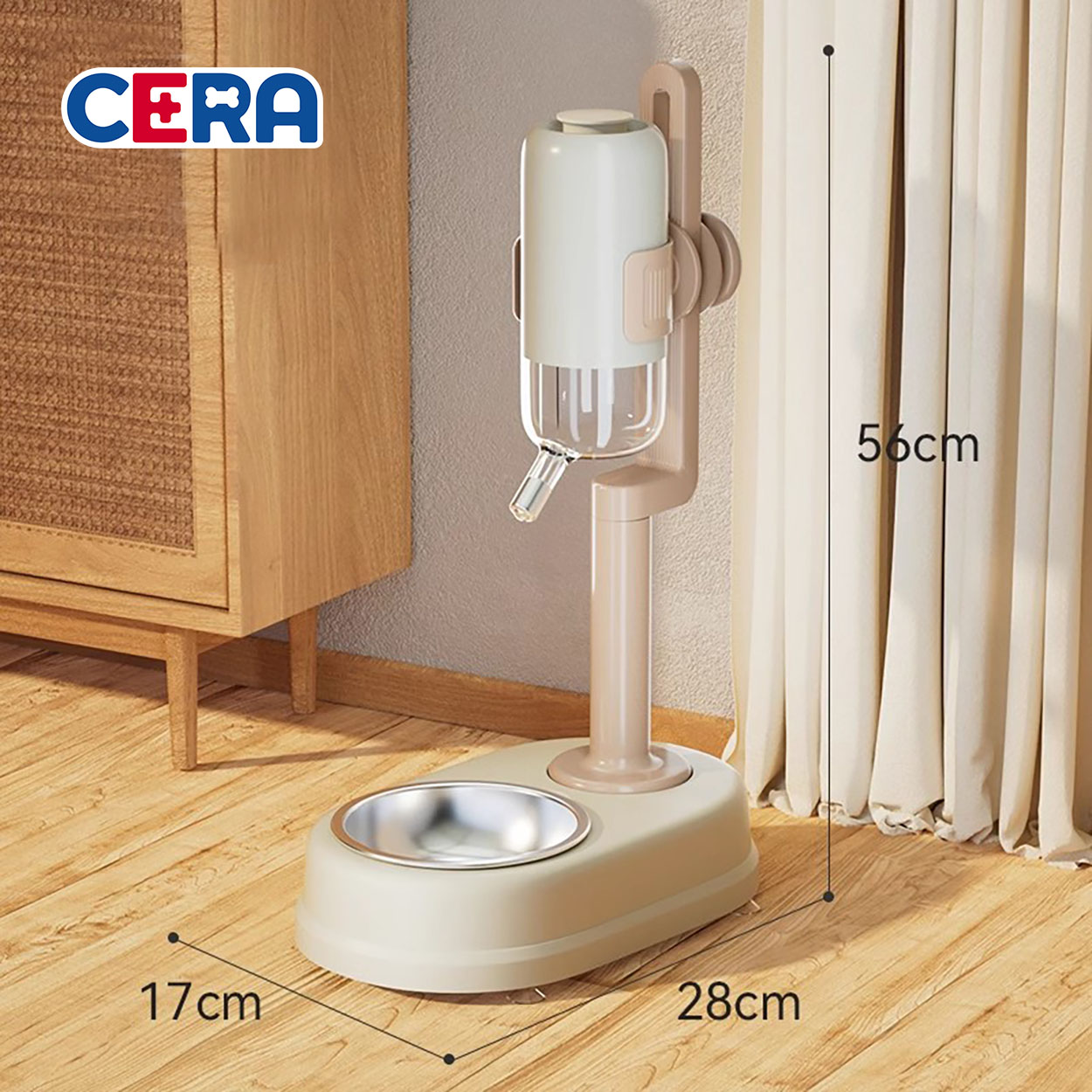 Bát Ăn Đơn Kèm Bình Nước Cho Chó Mèo - Bát Ăn 063