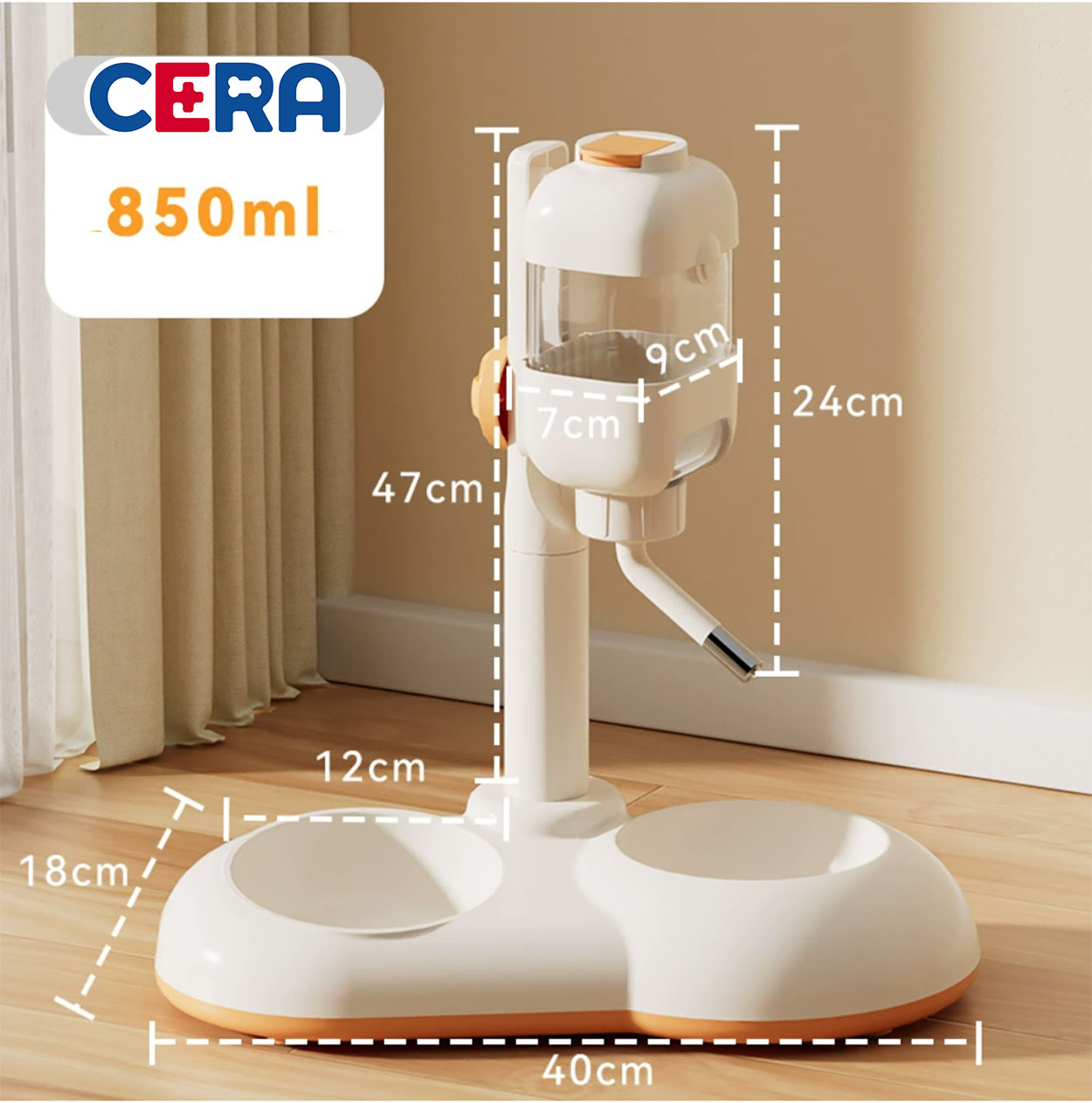 Bộ Bát Ăn , Khay Nước Dự Trữ Cho Chó Mèo (Không Kèm Bát) - Bát Ăn 061 (55*45CM)