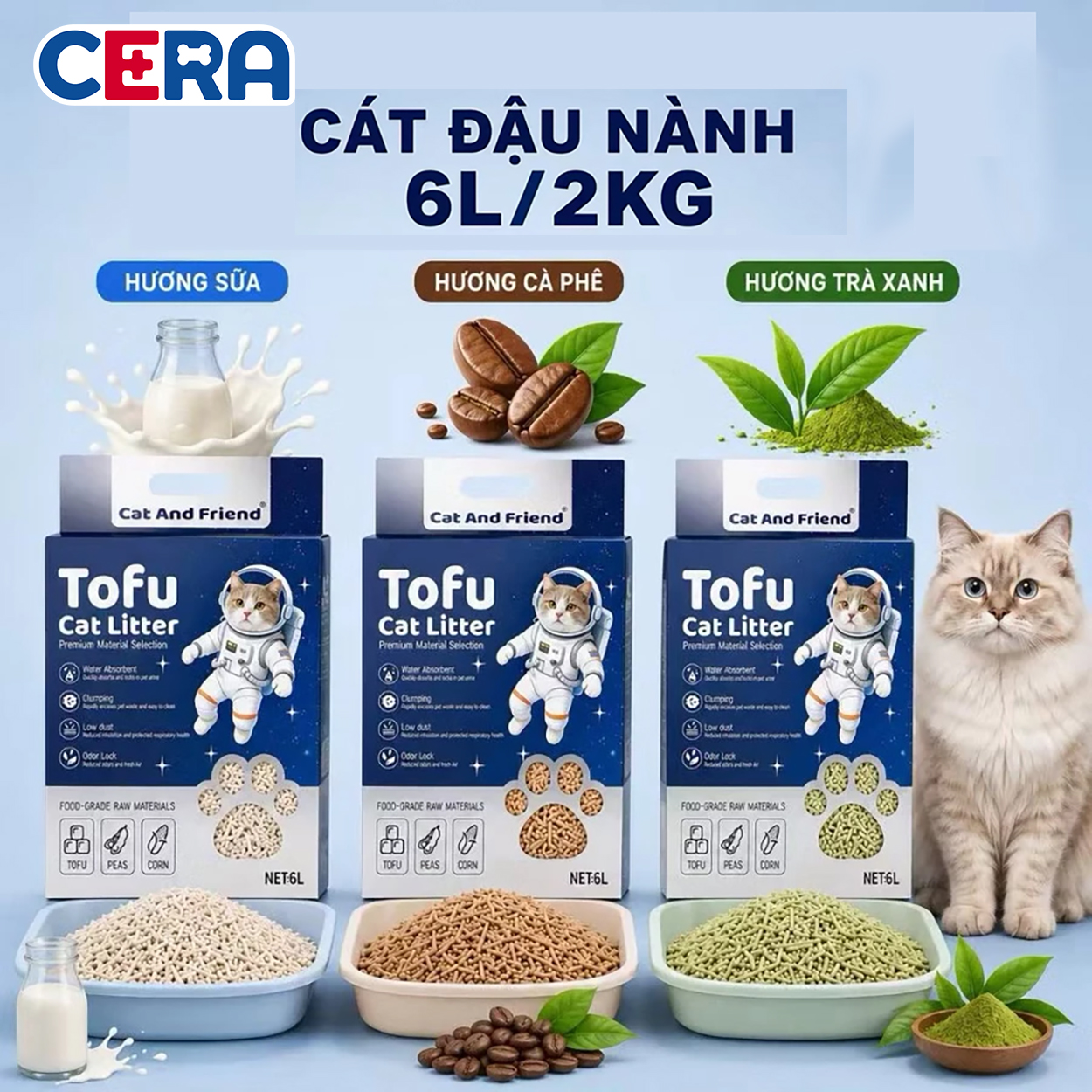 Cát Đậu Nành Tofu Cat Litter Cho Mèo 6L/2KG