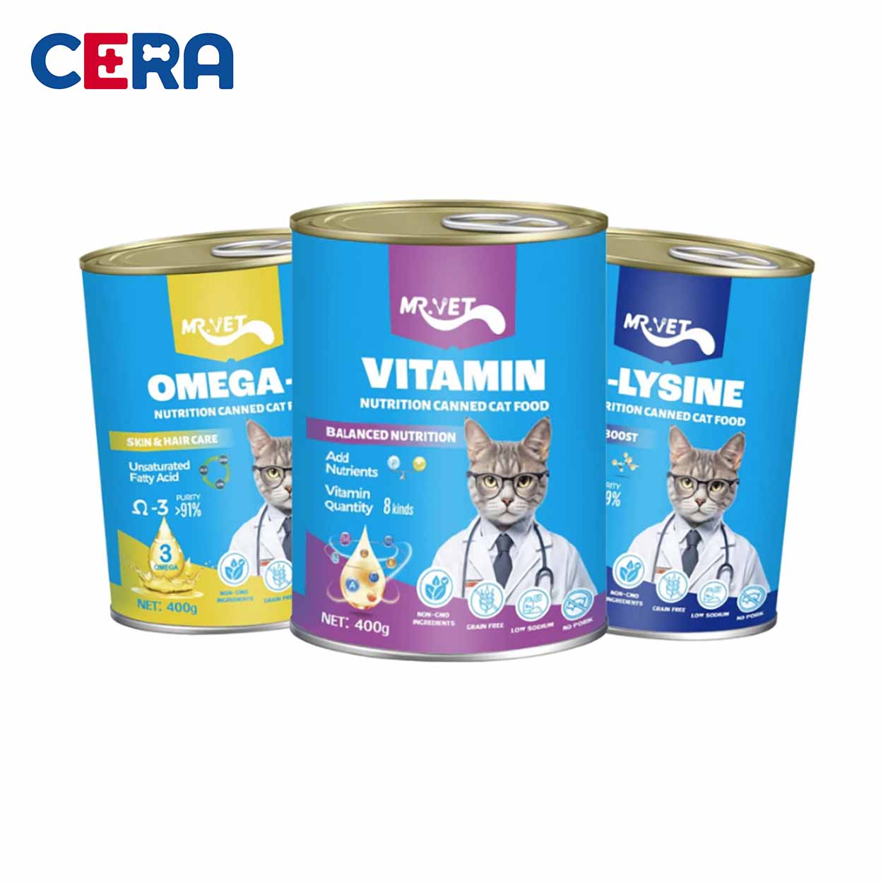Pate Dinh Dưỡng Cho Mèo - Pate Mr Vet Lon 400g