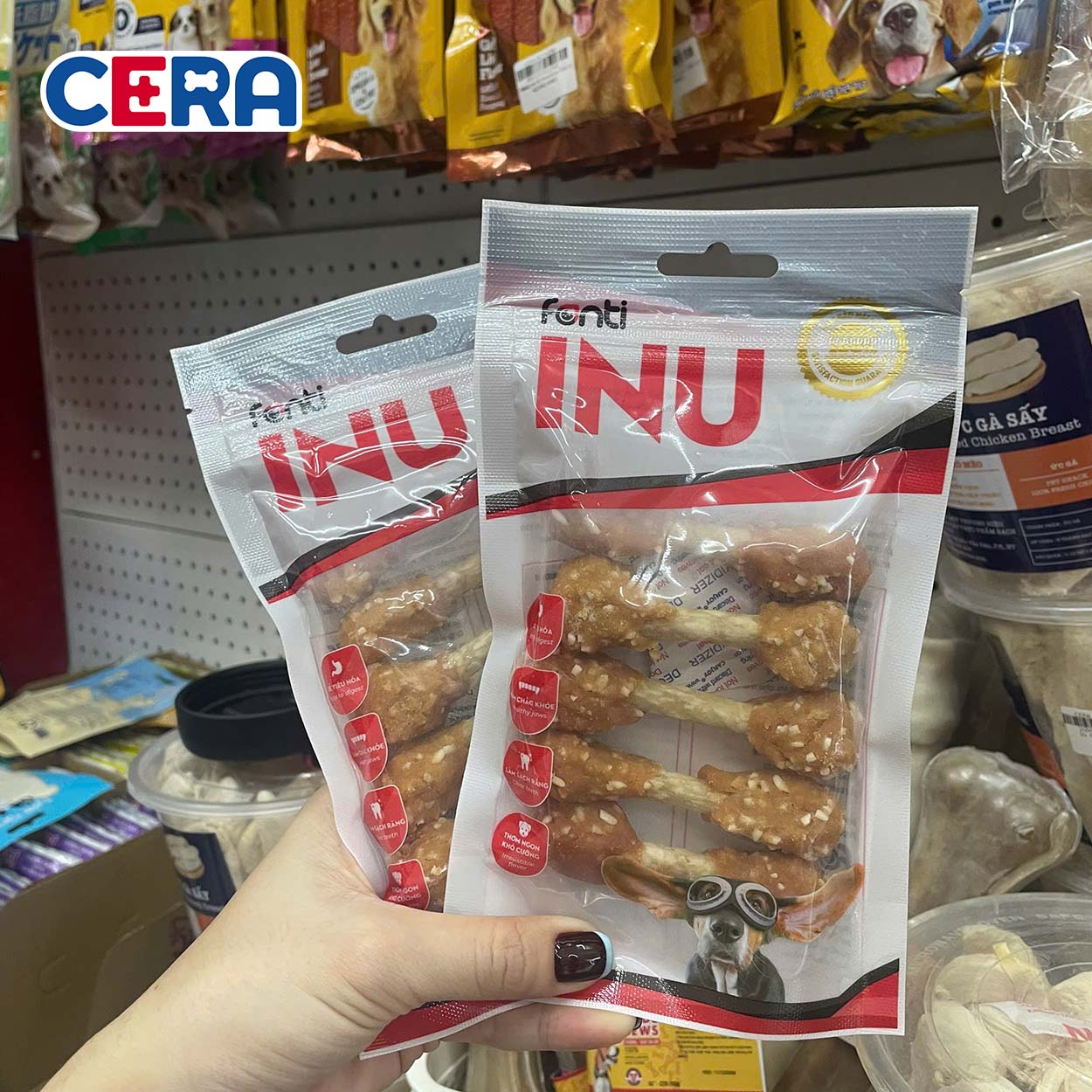 Snack - Bánh Thưởng Que Gặm Gà Viên - Inu 60g
