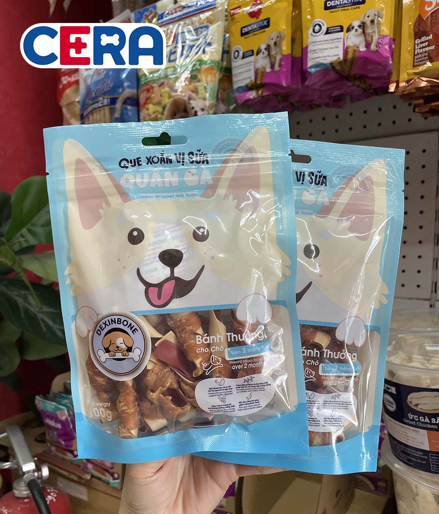 Snack - Bánh Thưởng Que Xoắn Vị Sữa Gà - Dexinbone 100g