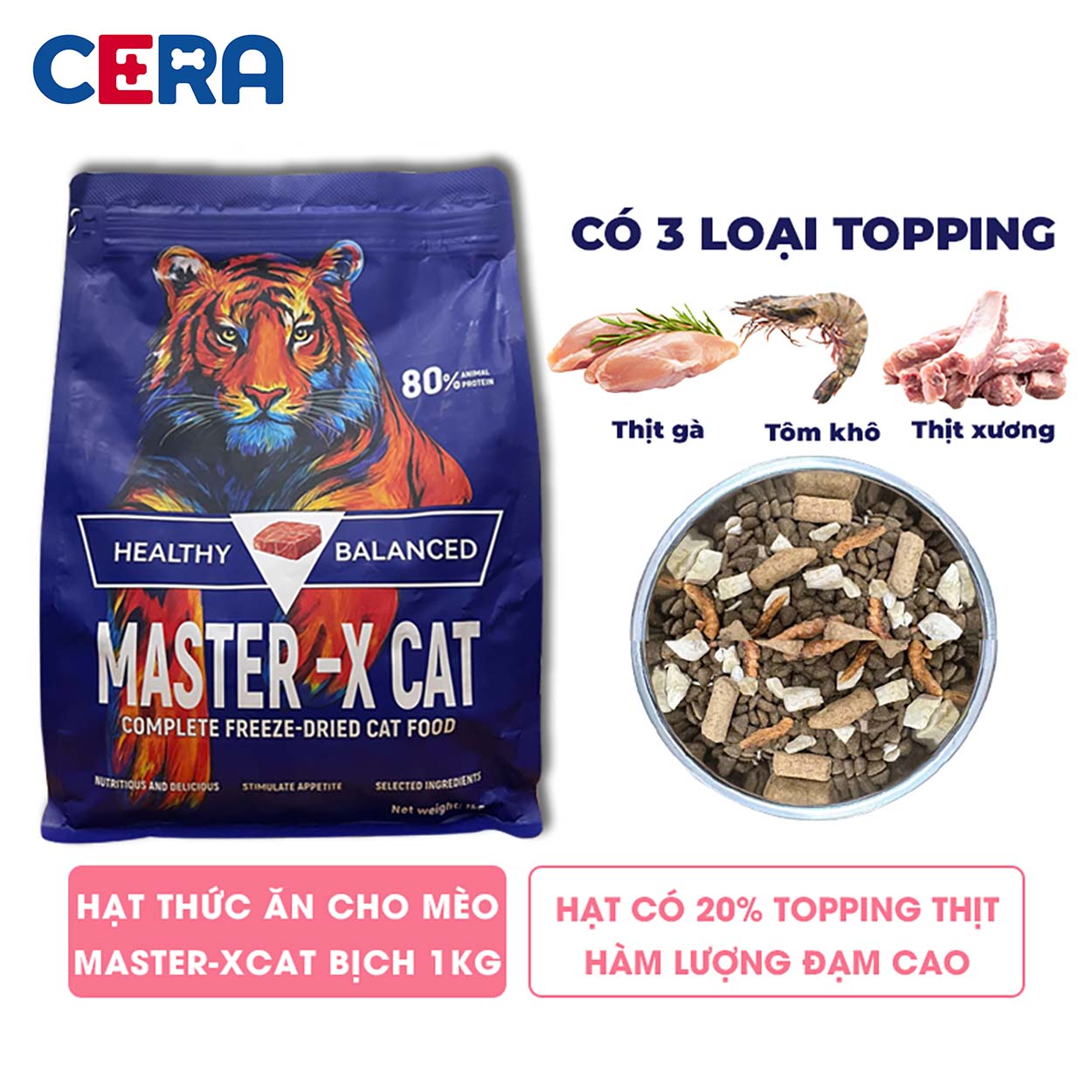 Thức Ăn Hạt Topping Dinh Dưỡng - Master - X Cat 1 Kg