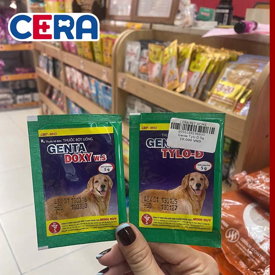 Thuốc Dạng Cốm Trị Ói , Tiêu Chảy Cho Chó Genta Tylo D 5g