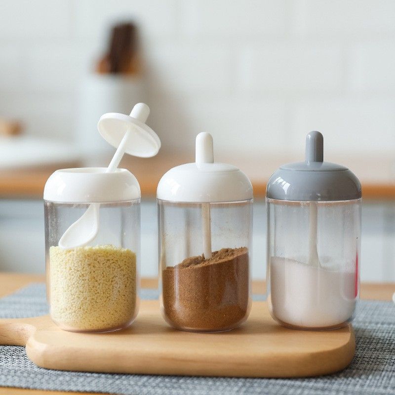 Lọ đựng gia vị thủy tinh kèm muỗng múc
