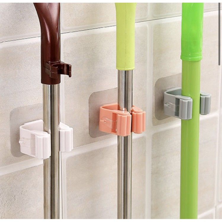 Móc dán tường giữ cây lau nhà / treo chổi chịu lực tốt không thấm nước - BE