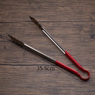 Kẹp gắp thực phẩm tay cầm màu đỏ bằng thép không gỉ 3 kích cỡ - 35.5CM