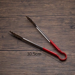 Kẹp gắp thực phẩm tay cầm màu đỏ bằng thép không gỉ 3 kích cỡ - 30.5CM